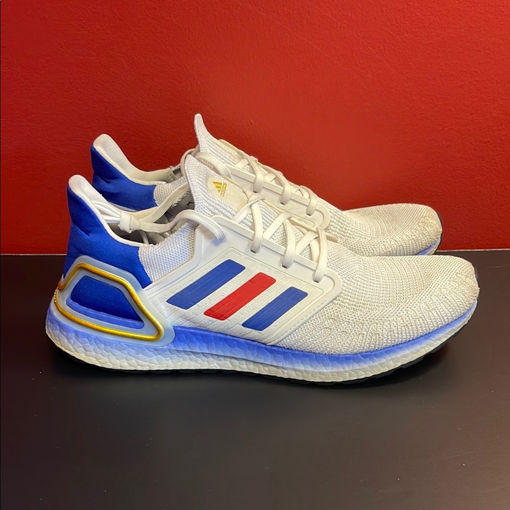 Adidas Men's White and Blue Running Shoes - Picture 4 of 15